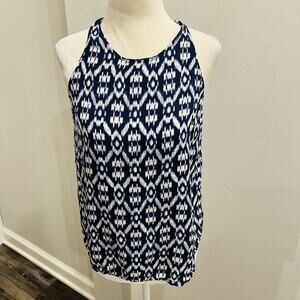 Old Navy Women’s Tank Top Blue White Size Medium (A0132)